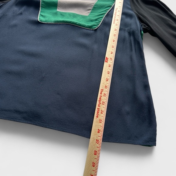 Boden Tunic Blouse Women’s Size 16 Colorblock Mod Retro Viscose Lined Office Top - Picture 9 of 11